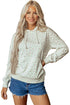 Floral Print Ribbing Drawstring Hem Long Sleeve Hoodie