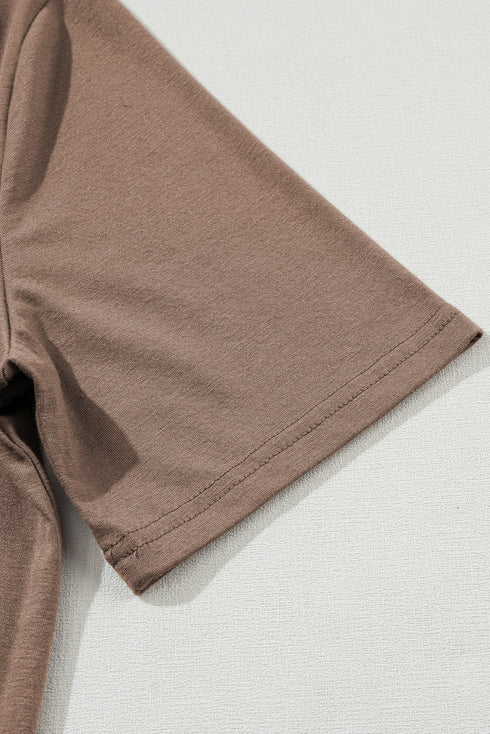 Casual Solid T Shirt Wide Leg Pant Set