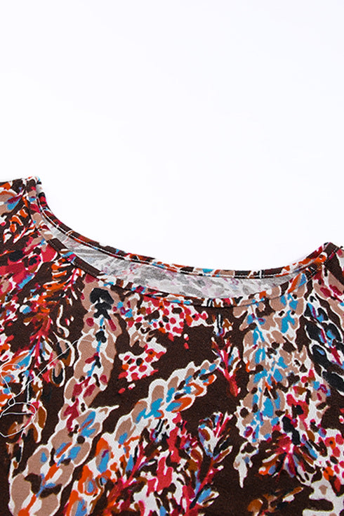 Exclusive Floral Print Stretch Knit Mini Dress