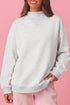 High Neck Ribbed Cuff And Hem Sweatshirt