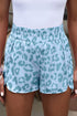 All Over Leopard Print High Waisted Casual Shorts