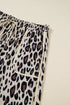 Exposed Seam Patched Pocket Leopard Wide Leg Bottoms