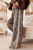 Leopard Print Side Stripe Wide Leg Pants