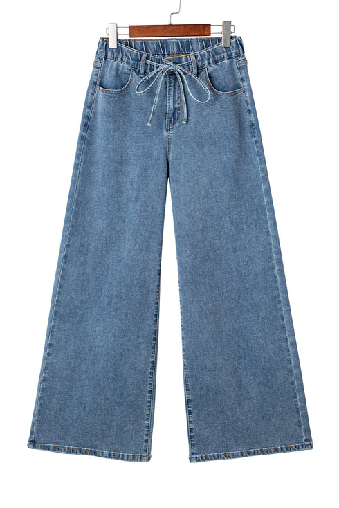Exclusive Washed Super Wide Leg Denim Jeans