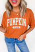 Pumpkin Letter Print Relaxed Casual Statement Graphic Tee