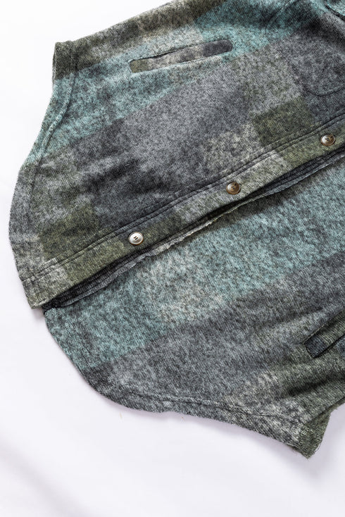 Oversized Brushed Plaid Pocketed Western Style Shacket