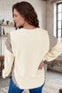 Western Print Striped Detail Long Sleeve Top