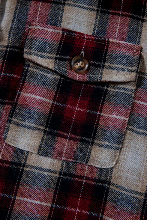 Plaid Print Chest Pocket Button Down Hooded Shacket