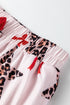 Leopard Star Print Ribbon Bow Contrast Trim Sleepwear