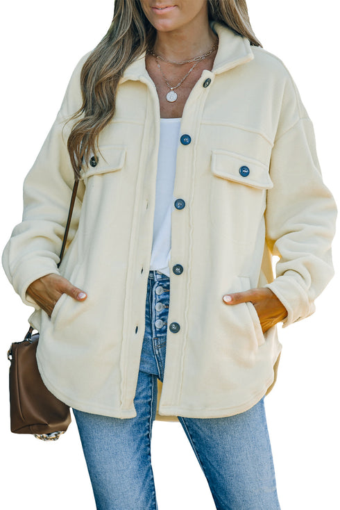 Exclusive Casual Turn Down Collar Buttoned Shirt Jacket