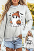 Sequin Pumpkin Face Mock Neck Tunic Sweatshirt