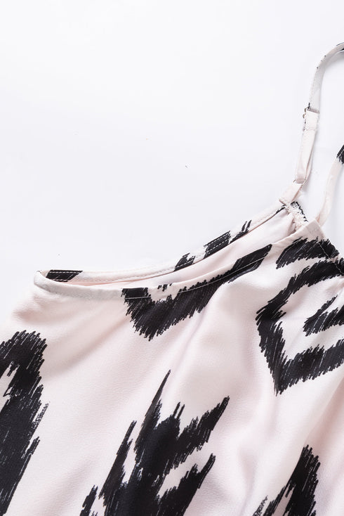 Abstract Geometric Pattern Sleeveless Flowy Maxi Dress