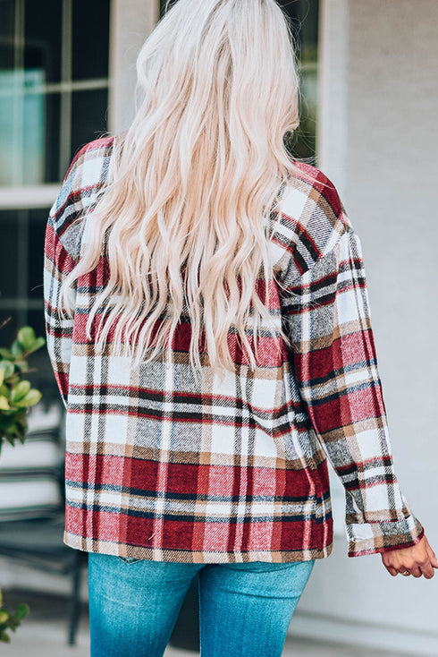 Relaxed Fit Brushed Plaid Button Down Shirt