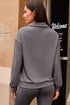 Waffle Textured Collar Half Zip Pocketed Drop Shoulder Sweatshirt