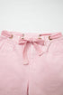 Cotton Denim Grommet Knot Waist Barrel Jeans
