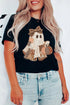 Polyester Cotton Blend Ghost Applique Graphic Tee