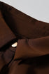 Decorative Button Cluster Tab Long Sleeve Satin Shirt