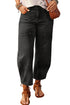 Decorative Seam Patchwork Cotton Rich Barrel Leg Denim Jeans