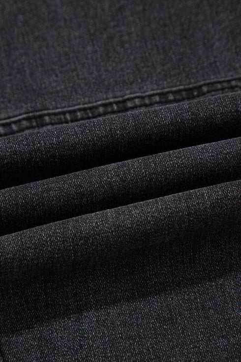 Decorative Seam Patchwork Cotton Rich Barrel Leg Denim Jeans