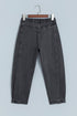 Decorative Seam Patchwork Cotton Rich Barrel Leg Denim Jeans