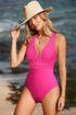 Deep V Neck Crossover Backless Ruched High Cut Monokini