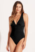 Deep V Neck Crossover Backless Ruched High Cut Monokini