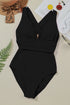 Deep V Neck Crossover Backless Ruched High Cut Monokini