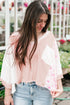 Delicacy Floral Lace Crochet Patchwork Batwing Sleeve Blouse