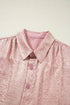 Delicacy Metallic Buttoned Loose Fit Short Sleeve Shirt
