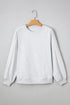 Delicate Lace Trim Raglan Sleeve Crewneck Pullover Sweatshirt Top