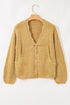 Delicate Scallop Edge V Neck Button Down Cozy Knit Cardigan