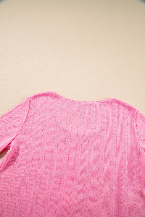 Delicate Texture Cropped Cami Shorts and Cardigan 3pcs Lounge Set