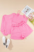Delicate Texture Cropped Cami Shorts and Cardigan 3pcs Lounge Set
