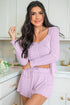 Delicate Texture Cropped Cami Shorts and Cardigan 3pcs Lounge Set