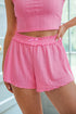 Delicate Texture Cropped Cami Shorts and Cardigan 3pcs Lounge Set