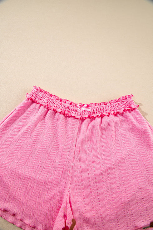 Delicate Texture Cropped Cami Shorts and Cardigan 3pcs Lounge Set