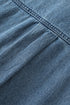 Denim Button Front Frayed Ruffle Flutter Sleeve Top