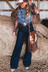 Denim Button Front Pocket Sleeveless Cowboy Vest