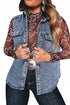 Denim Button Front Pocket Sleeveless Cowboy Vest