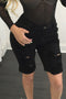 Denim Destroyed Bermuda Shorts
