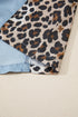Denim Leopard Patchwork Western Shirt Collar T Shirt Dress