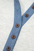 Denim Patchwork Buttoned Polo Collar Long Sleeve Top