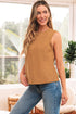 Desert Gold Bowknot V Cut Backless Cotton Tank Top