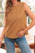Desert Gold Bowknot V Cut Backless Cotton Tank Top