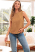 Desert Gold Bowknot V Cut Backless Cotton Tank Top