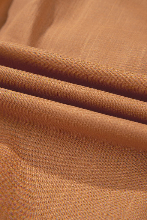 Desert Gold Bowknot V Cut Backless Cotton Tank Top