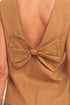 Desert Gold Bowknot V Cut Backless Cotton Tank Top