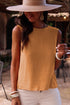 Desert Gold Bowknot V Cut Backless Cotton Tank Top