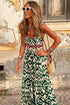 Desert Mirage Aztec Print Shirred Bodice A Line Maxi Dress