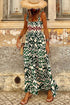 Desert Mirage Aztec Print Shirred Bodice A Line Maxi Dress